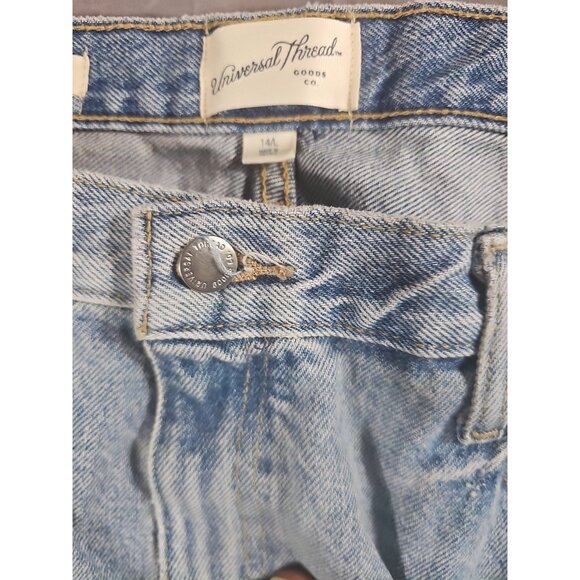 Universal Thread 90's Vintage Straight Distressed Women size 14 Blue Jeans (HL77 - Picture 6 of 8
